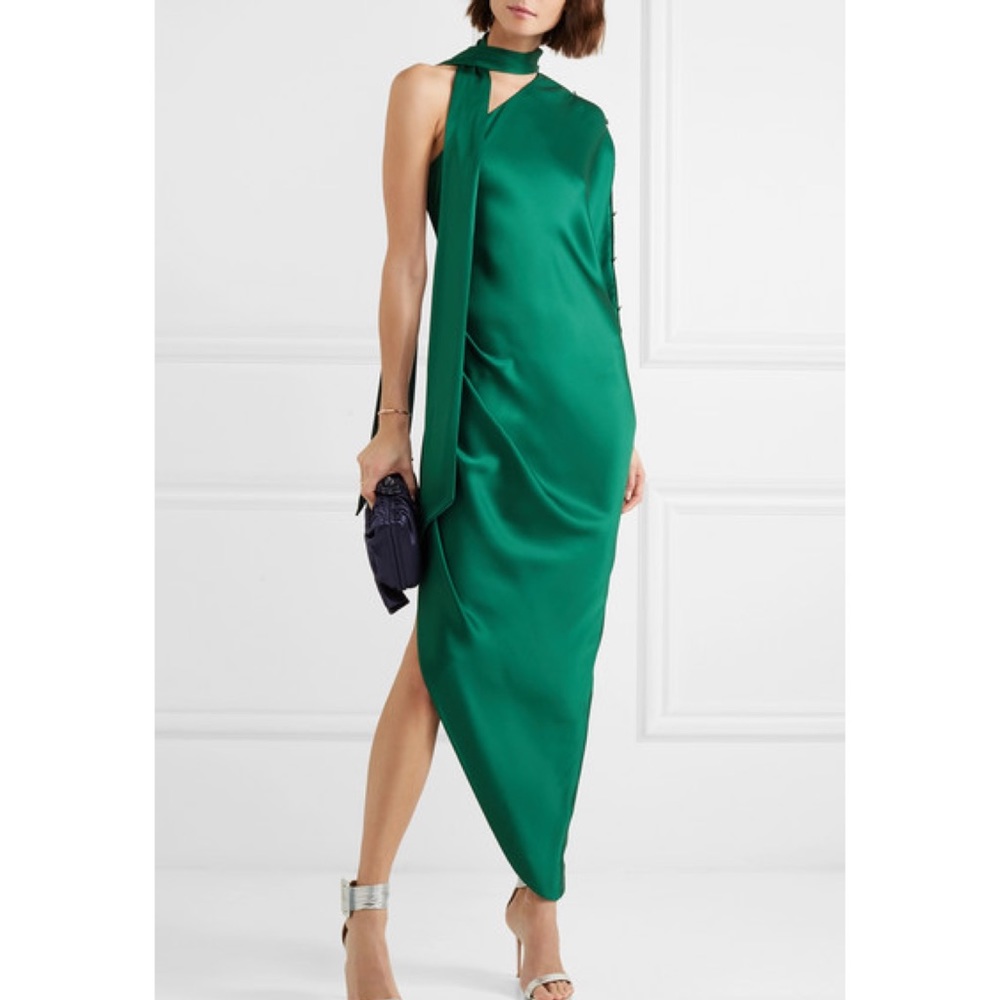 🚫SOLD🚫Ralph & Russo One-shoulder asymmetrical silk dress - Picture 1 of 7